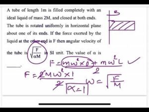JEE MAIN 2025(22jan shift2)A tube of length 1m is filled completely with anideal liquid of mass 2M,