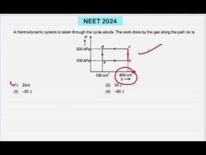 NEET 2024:A thermodynamic system is taken through the cycle abcda. The work done by the gas along th