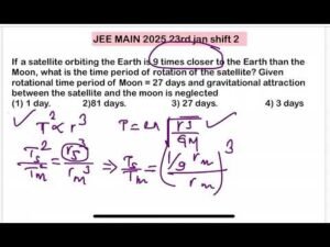 JEE MAIN 2025(23jan shift2)If a satellite orbiting the Earth is 9 times closer to the Earth than the