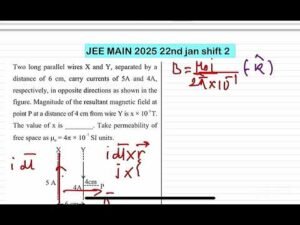 JEE MAIN 2025(22jan shift 2)Two long parallel wires X and Y, separated by adistance of 6 cm, carry