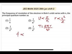 JEE MAIN 2025(28jan shift2)The frequency of revolution of the electron in Bohr’s orbit varies with