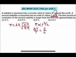 JEE MAIN 2025(24jan shift 1)A satellite is launched into a circular orbit of radius ‘R’ around the e