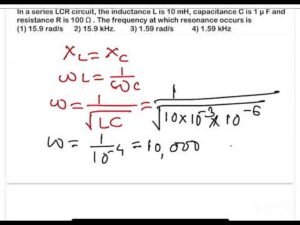 NEET 2023:In a series LCR circuit, the inductance L is 10 mH, capacitance C is 1 µ F and resistance