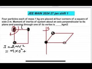 JEE MAIN 2024(27jan shift1)Four particles each of mass 1 kg are placed at four corners of a square o