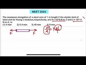 NEET 2024:The maximum elongation of a steel wire of 1 m length if the elastic limit of steel and its