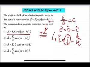 JEE MAIN 2024 (30 Jan Shift 1) Electric Field of Electromagnetic Wave Solution | Allen.AskDoubtnut.com - Watch Now! 8 JEE MAIN 2024 (30 Jan Shift 1) Electric Field of Electromagnetic Wave Solution | Allen.AskDoubtnut.com – Watch Now!
