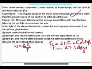 JEE MAIN 2024:(27jan shift2) Given below are two statements Assertion (A) : The angular speed of the