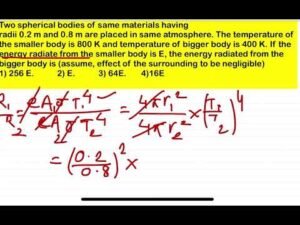 JEE MAIN 2025 (22 jan shift1)Two spherical bodies of same materials havingradii 0.2 m and 0.8 m are