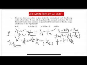 JEE MAIN 2025: Given is a thin convex lens of glass (refractive index μ) and each slop havingradius