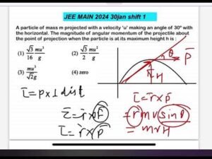 JEE Main 2024: Angular Momentum of Projectile at Maximum Height | Allen.AskDoubtnut.com 10 JEE Main 2024: Angular Momentum of Projectile at Maximum Height | Allen.AskDoubtnut.com