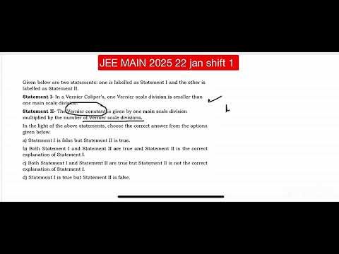 π§ PhysicsMonk β Clear All Your Physics Doubts Instantly for IIT-JEE & NEET 7 JEE MAIN 2025: Given below are two statements: one is labelled as Statement I and the other islabell