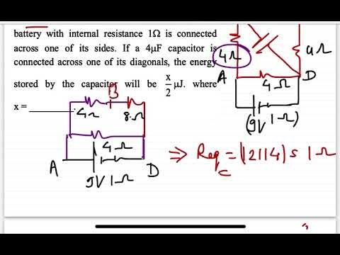 JEE MAIN 2024(29jan shift1)A 16ohm wire is bend to form a square loop. A 9Vbattery with internal