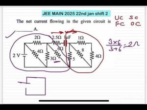 JEE main 2025(22jan shift 2)The net current flowing in the given circuit is _______ A.