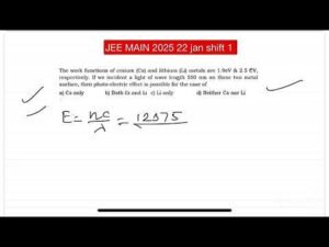 JEE MAIN 2025: The work functions of cesium (Cs) and lithium (Li) metals are 1.9eV & 2.5 CV,respect