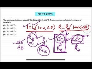 NEET 2023:The resistance of platinum wire at 0°C is 2 and 6.8 at 80°C. The temperature coefficient o