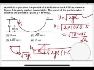 JEE MAIN 2024 Physics Solution: Find Particle Speed at Point B on Frictionless Track ABC 13 JEE MAIN 2024 Physics Solution: Find Particle Speed at Point B on Frictionless Track ABC