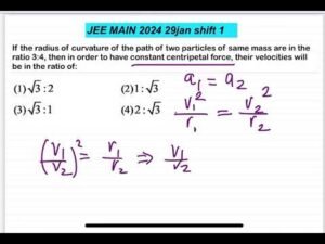 JEE MAIN 2024(29jan shift1)If the radius of curvature of the path of two particles of same mass are