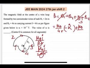 JEE MAIN 2024(27jan shift2)The magnetic field at the centre of a wire loopformed by two semicircula