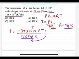 JEE MAIN 2024 Gas Temperature Solution: Find Temperature of Gas with 2.0 × 10^25 Molecules/m³