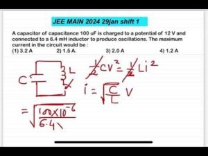 JEE MAIN 2024(29jan shift1)A capacitor of capacitance 100 uF is charged to a potential of 12 V and c