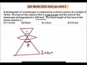 JEE MAIN 2025(24jan shift2)A photograph of a landscape is captured by a drone camera at a height of