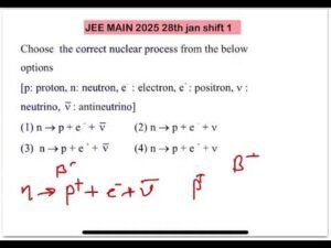 JEE MAIN 2025(28jan shift1)Choose the correct nuclear process from the below options[p: proton, n: n