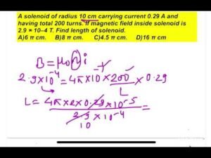 JEE MAIN 2025 (29jan shift 2) The magnetic field inside a 200 turns solenoid of radius 10 cm is 2.9