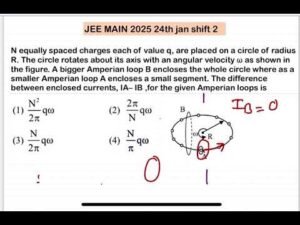 JEE MAIN 2025(24jan shift2)N equally spaced charges each of value q, are placed on a circle of radiu