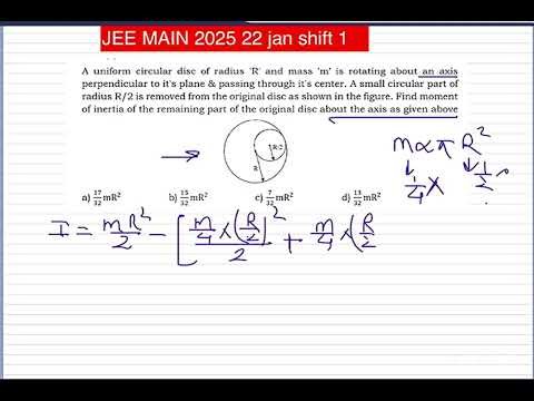 JEE MAIN 2025 :A uniform circular disc of radius 'R' and mass 'm' is rotating about an axisperpendic