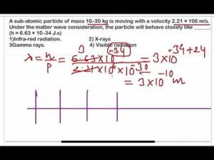 JEE MAIN 2025(23jan shift1)A sub-atomic particle of mass 10–30 kg is moving with a velocity 2.21 × 1