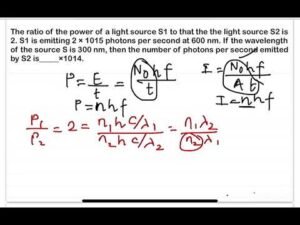 JEE MAIN 2025(24jan shift2)The ratio of the power of a light source S1 to that the the light source