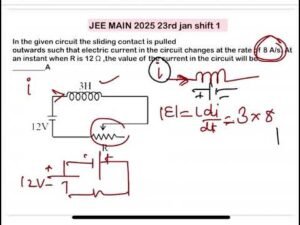JEE MAIN 2025(23jan shift1)In the given circuit the sliding contact is pulledoutwards such that elec