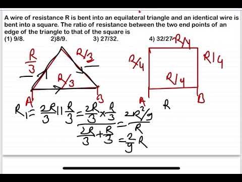 JEE MAIN 2025(28jan shift1)A wire of resistance R is bent into an equilateral triangle and an identi