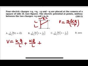 AIPMT 2011:Four electric charges +q,+q,−q and −q are placed at the corners of a square of side 2L