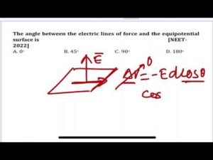 NEET2022:The angle between the electric lines of force and the equipotentialsurface is 12 NEET2022:The angle between the electric lines of force and the equipotentialsurface is