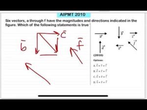 AIPMT 2010:Six vectors, a through f have the magnitudes and directions indicated in the figure.